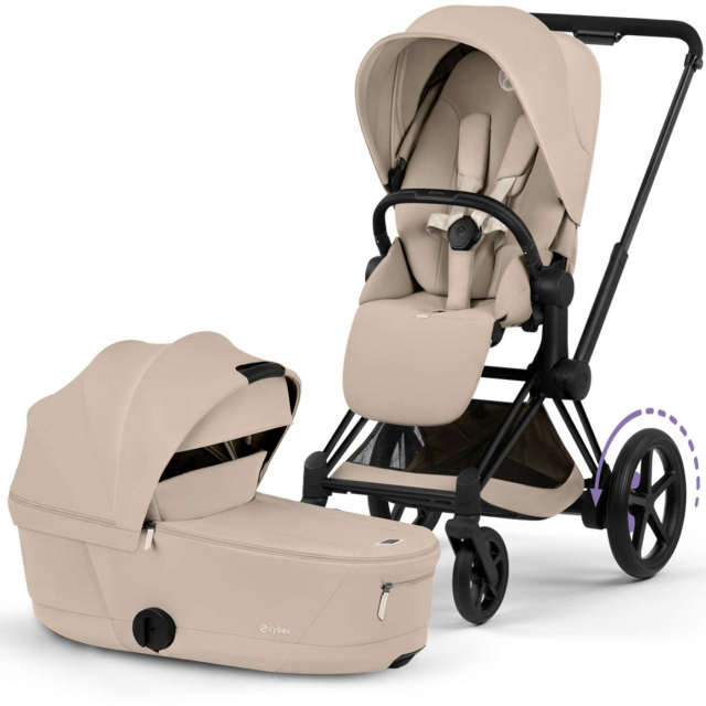 Cybex E-Priam Duovagn Matt Black/Cozy Beige