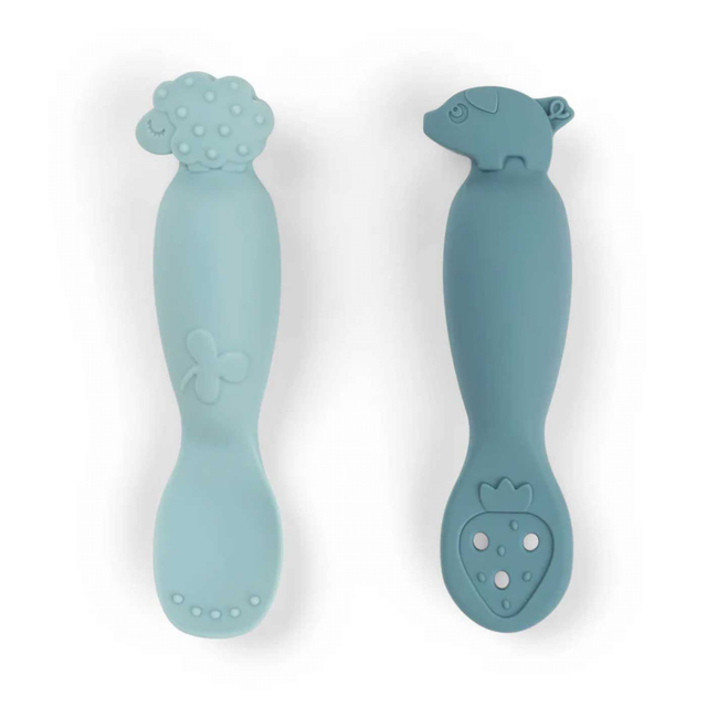 Done By Deer Pre-spoon Tiny Farm Blue 2-pack