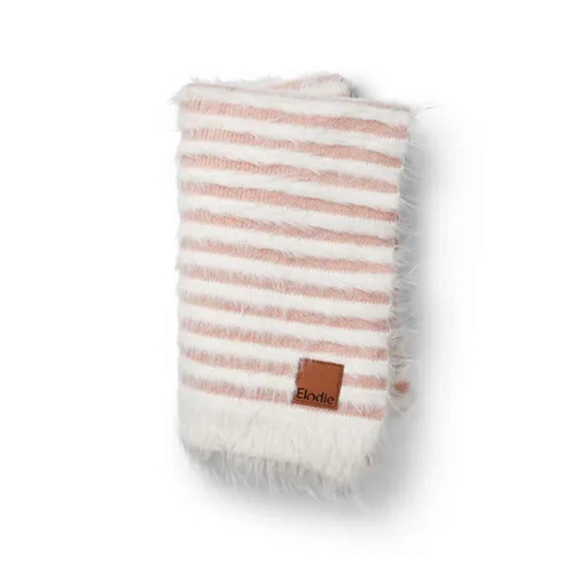 Elodie Furry Stickad Filt Faded Rose