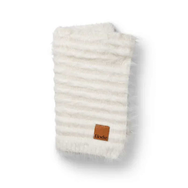 Elodie Furry Stickad Filt Vanilla White