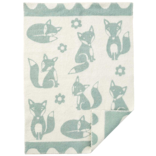 Klippan Yllefabrik Filt Fox Ull Duck Egg Blue