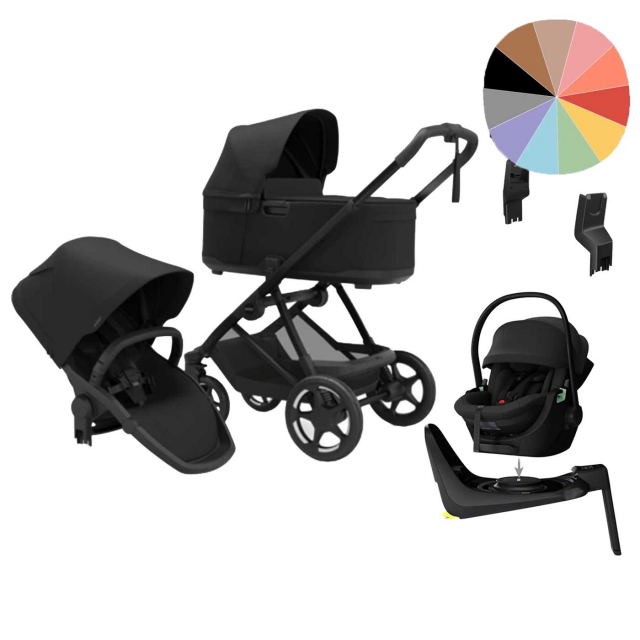 Thule Charm Duovagn + Maple Babyskydd + Bas