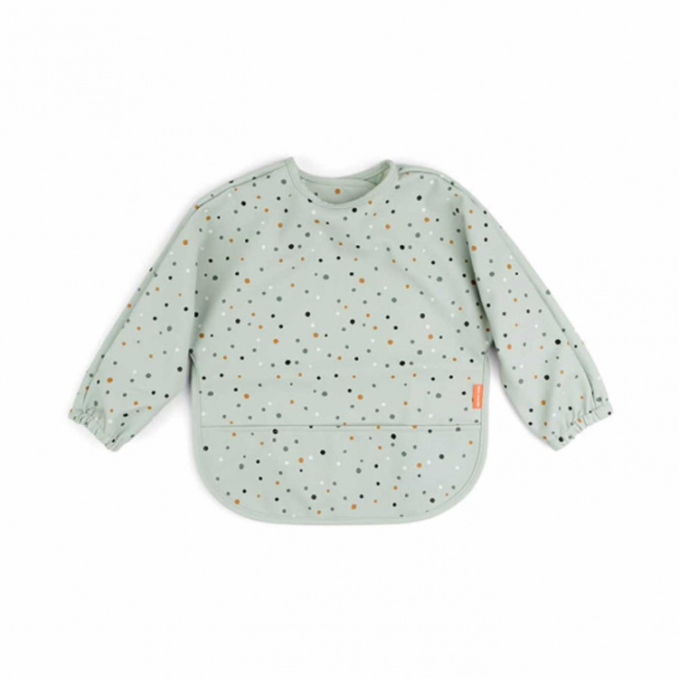 Done By Deer Haklapp med ärm Happy Dots Grön i gruppen Babytillbehör / Äta och mata / Haklappar hos Bonti (1323913)