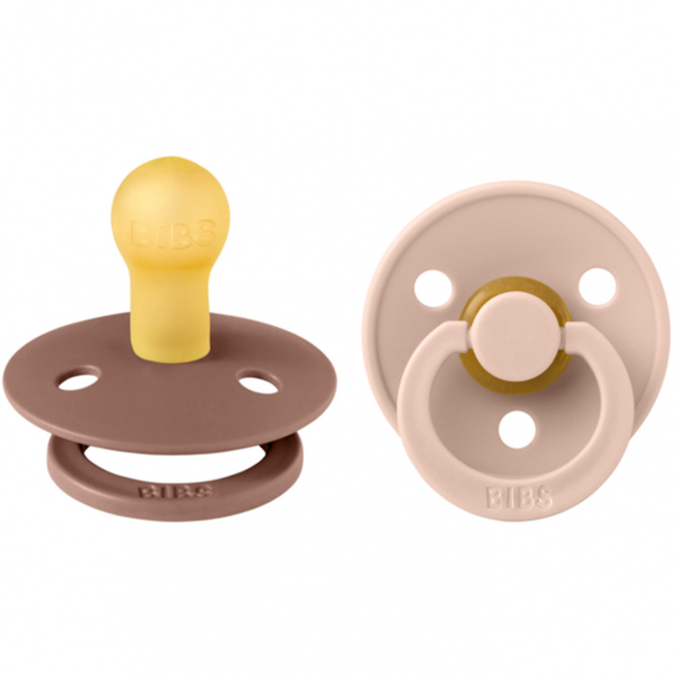 BIBS Napp Colour Latex 2-pack 0-6 mån Woodchuck/Blush i gruppen Babytillbehör / Nappar och tillbehör / Nappar 0-6 månader hos Bonti (BIBS110215)