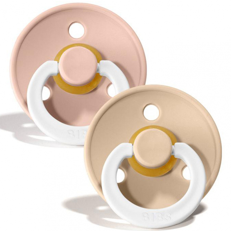 BIBS Napp Colour Night Latex 2-pack 18+ mån Blush/Vanilla i gruppen Babytillbehör / Nappar och tillbehör / Nappar 6 månader + hos Bonti (BIBS130243)