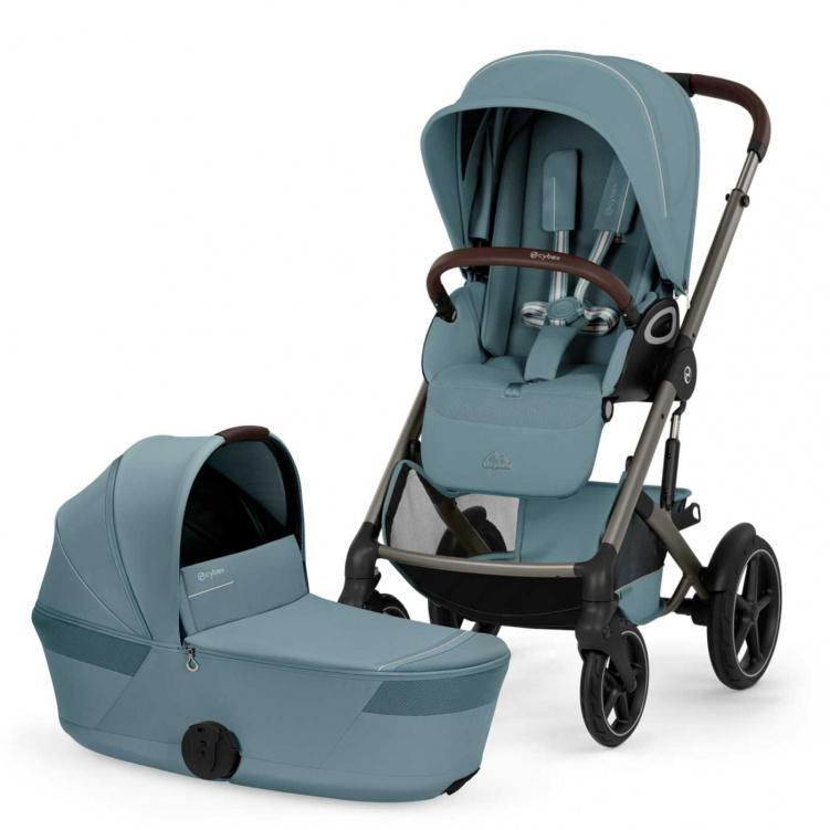 Cybex Talos S Lux Duo med Fold-Cot Stormy Blue i gruppen Barnvagnar / Varumärken / Cybex / Cybex Talos S hos Bonti (CYBE526001731)