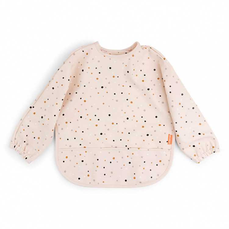 Done By Deer Haklapp med ärm Happy Dots Powder i gruppen Babytillbehör / Äta och mata / Haklappar hos Bonti (DOBD1323911)