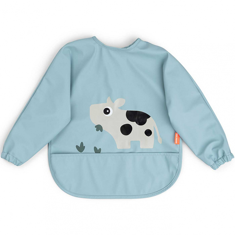 Done By Deer Haklapp med ärm Tiny Farm Blue i gruppen Babytillbehör / Äta och mata / Haklappar hos Bonti (DOBD1353732)
