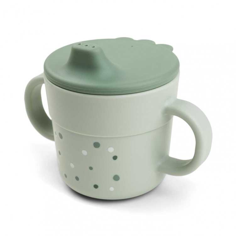 Done by Deer Foodie Pipmugg Happy Dots Green i gruppen Babytillbehör / Äta och mata / Muggar, flaskor och glas hos Bonti (DOBD1936733)