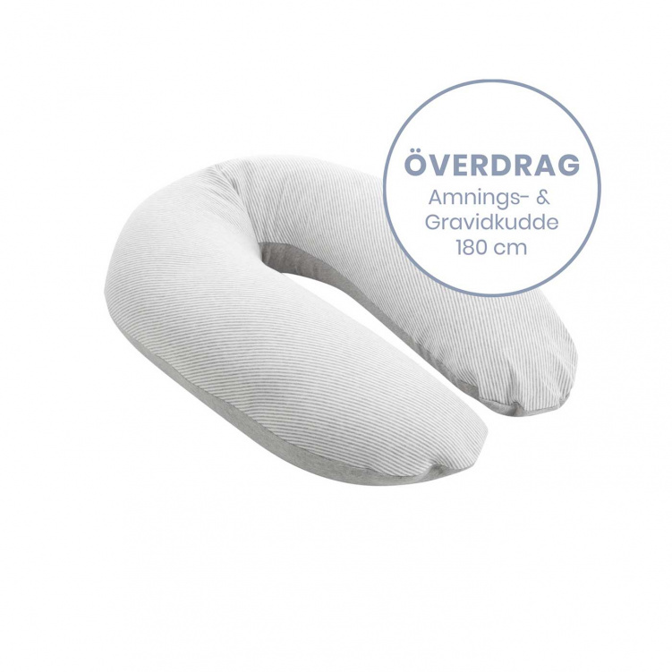 Doomoo Överdrag Amning & Gravidkudde Randig Grå i gruppen Mamma / Amning / Amningstillbehör hos Bonti (DOMO924)