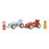 Little Dutch Racerbilar med dragspänne och träfigurer i gruppen Leksaker / Leksaksbilar & fordon / Bilar hos Bonti (LD2526)