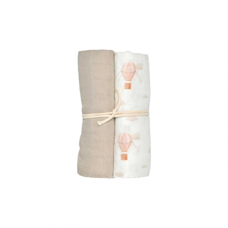 Mini Dreams Muslinfilt 2-pack Vintage Balloon Rosa i gruppen Babytillbehör / Sova / Bädda för sommartider hos Bonti (MIDR91106103)