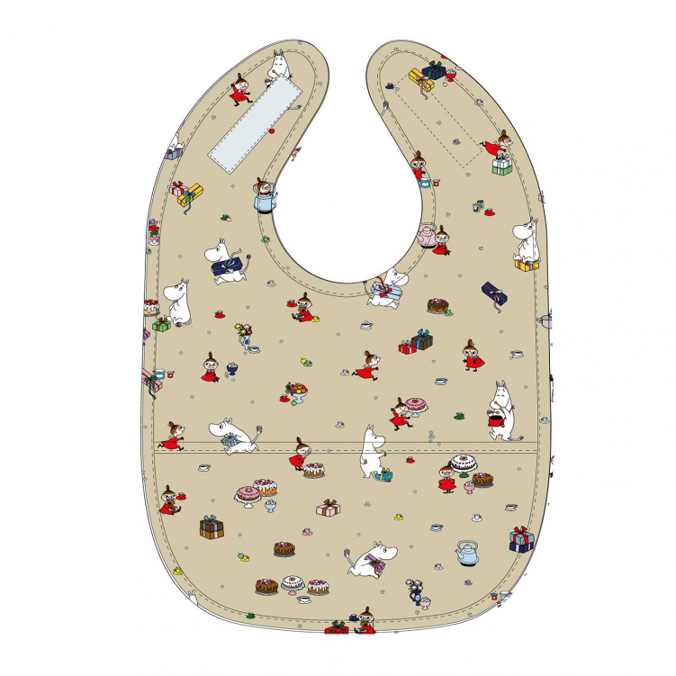 Mumin Picknick Haklapp Beige i gruppen Babytillbehör / Äta och mata / Haklappar hos Bonti (MUMI6129)