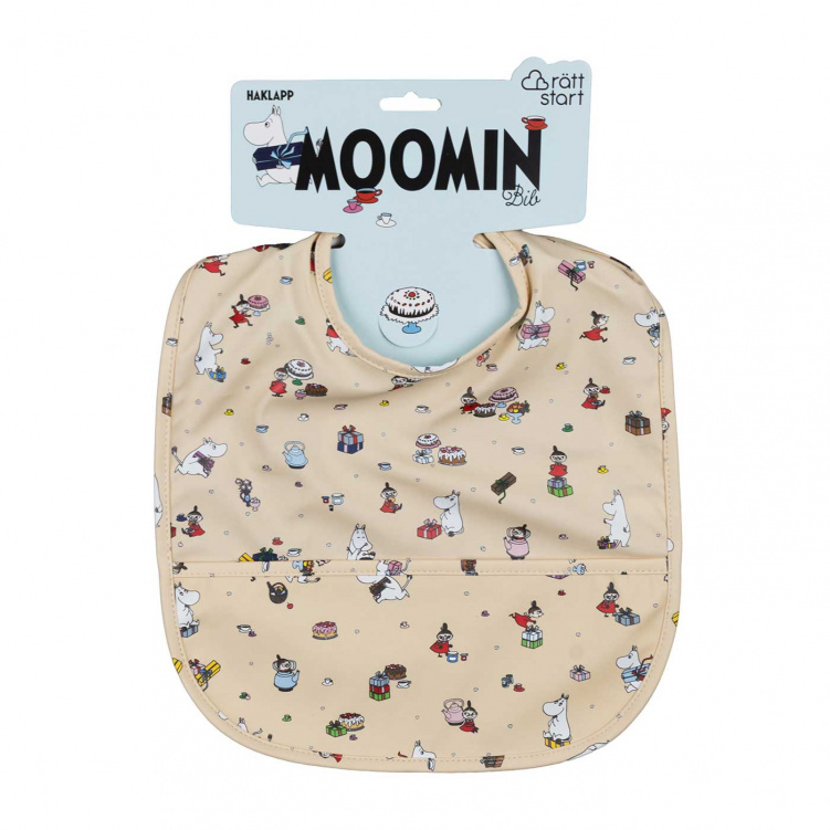 Mumin Picknick Haklapp Beige i gruppen Babytillbehör / Äta och mata / Haklappar hos Bonti (MUMI6129)