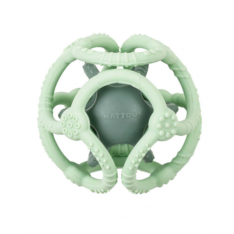 Nattou Soft Silicone Aktivitetsboll Grön i gruppen Leksaker / Babyleksaker / Aktivitetsleksaker hos Bonti (NATT41037-3)