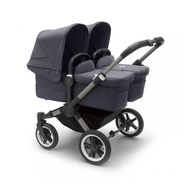 Bugaboo Donkey 5 Twin Tvillingvagn Graphite/Stormy Blue i gruppen Barnvagnar / Varumärken / Bugaboo / Bugaboo Donkey 5 hos Bonti (PKTbdonkey8)